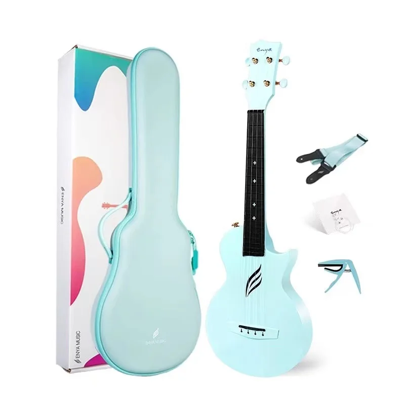 Enya Ukulele Concert NOVA U Carbon Fiber Ukelele Beginner Kit String Instruments Hawaii Mini Guitar with Case Strap