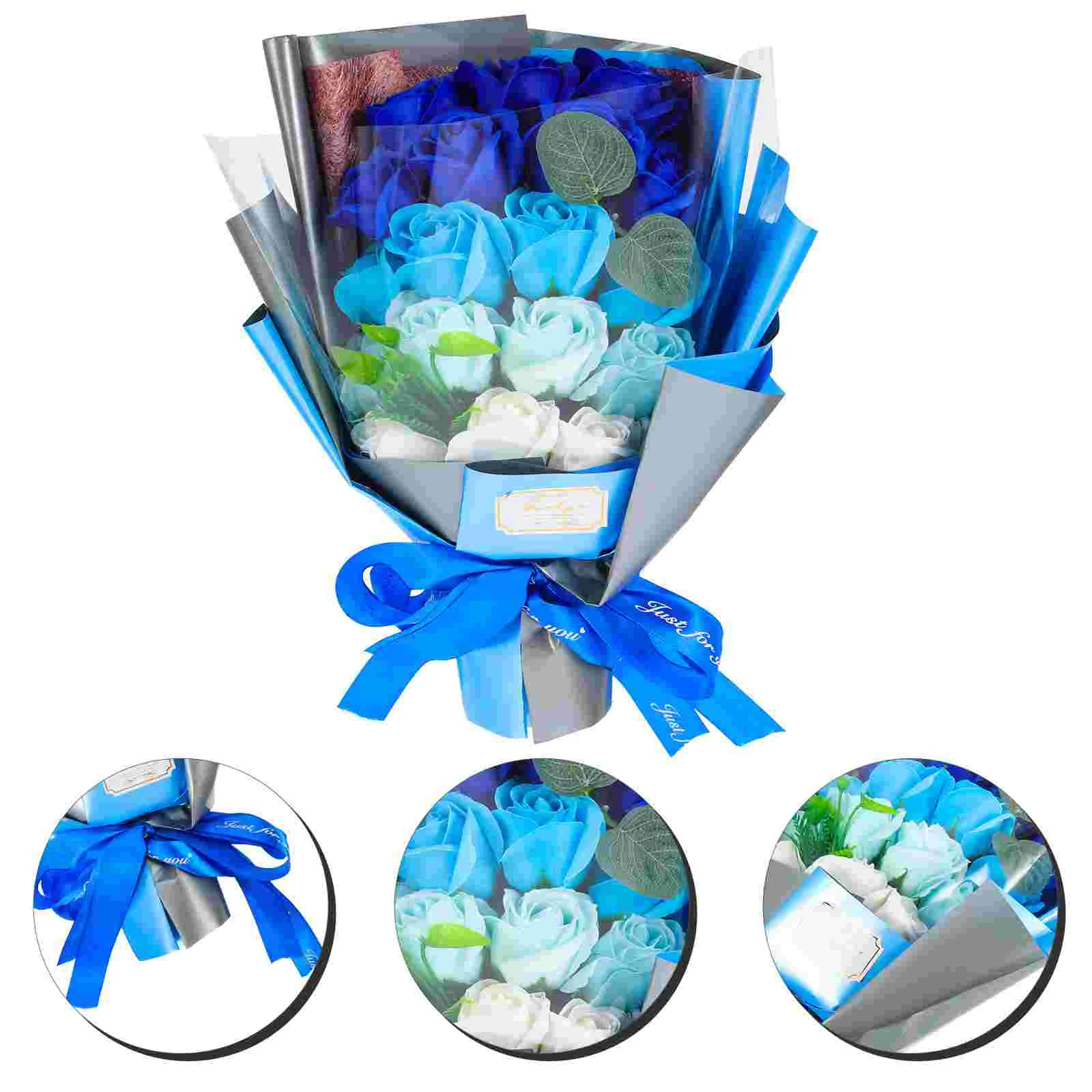 

Flower Bouquet Soap Rose Day Flowers Forever Artificial S Gifts Box Roses Blue Mother Gift Decoration Wedding Bouquets A Unique