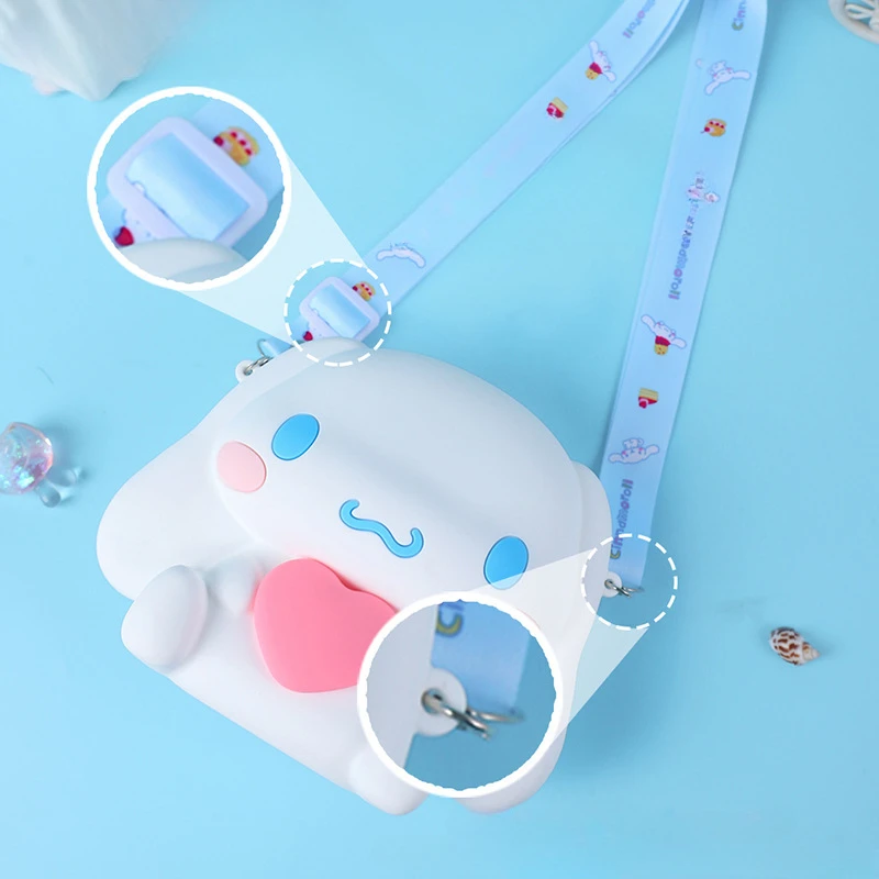 

Sanrio Pouch Kuromi silicagel Keychain Cinnamoroll Coin Purse Melody Wallet Stuffed Doll Cartoon Bag Pendant Accessories Gift