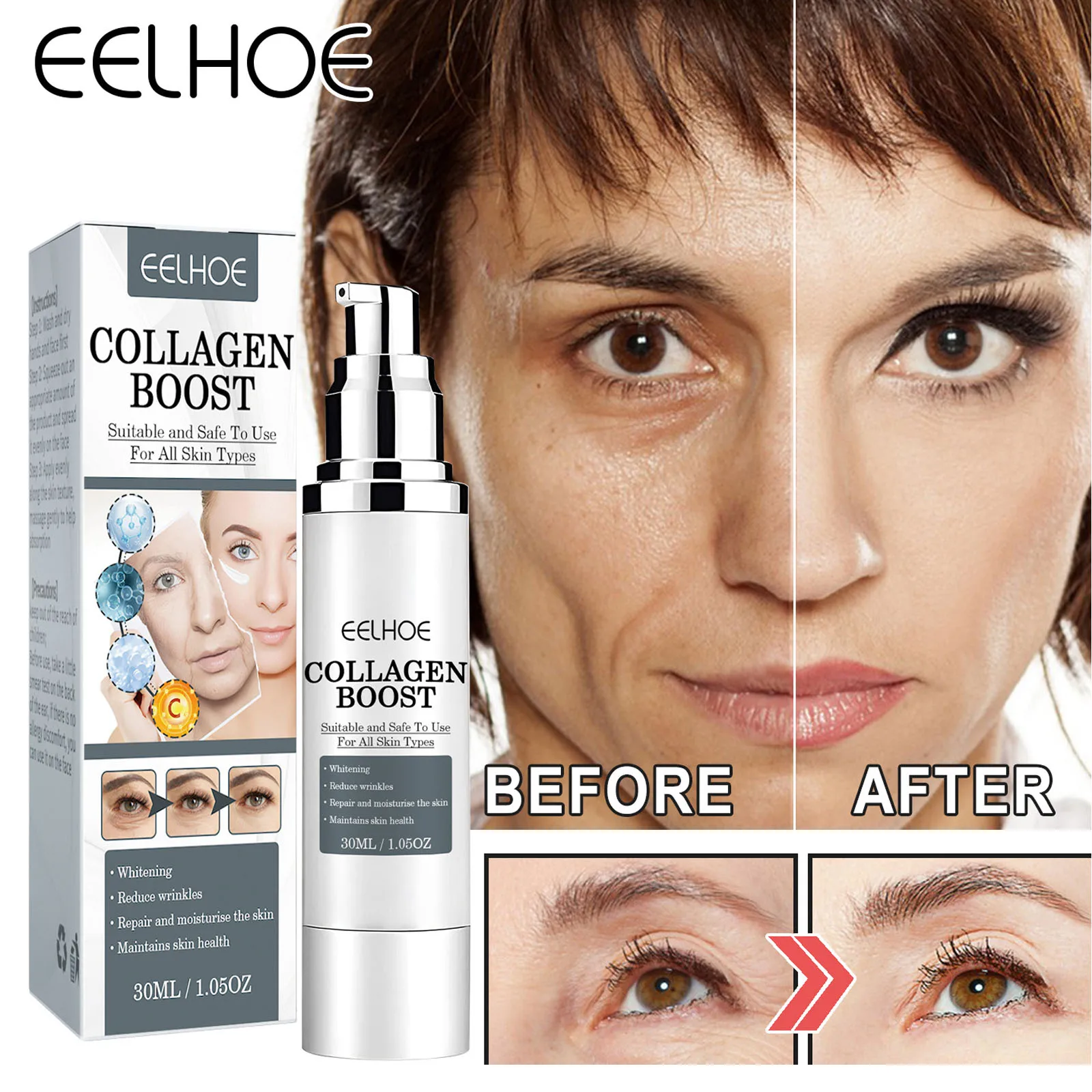 

Collagen Anti Wrinkle Cream Anti-aging Whitening Fades Fine Lines Repair Moisturizing Brightening Nourishing Tightens Firm Skin