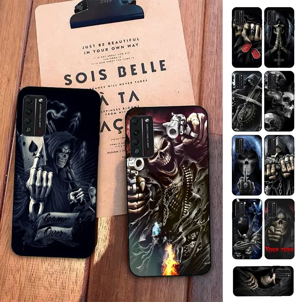 

Grim Reaper Skull Skeleton Phone Case For Huawei Honor 10 lite 9 20 7A pro 9X pro 30 pro 50 pro 60 pro 70 pro plus