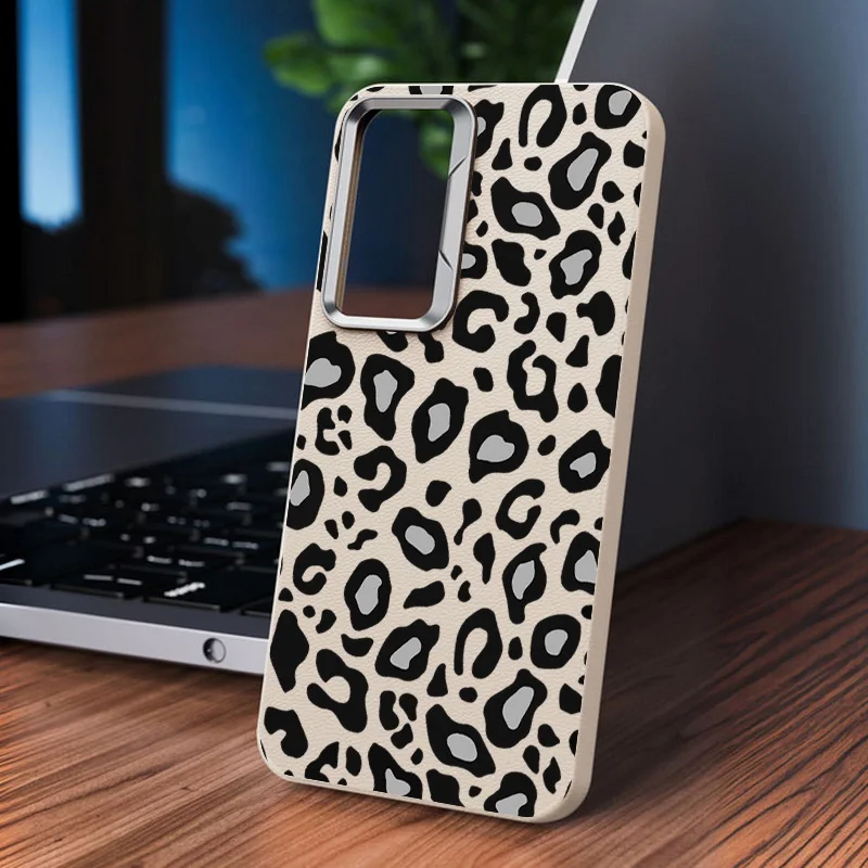 Чехол с леопардовым узором для Samsung Galaxy S24 FE S23 S22 Ultra A55 A54 A35 A15 A16 A25 A14 5G текстурой