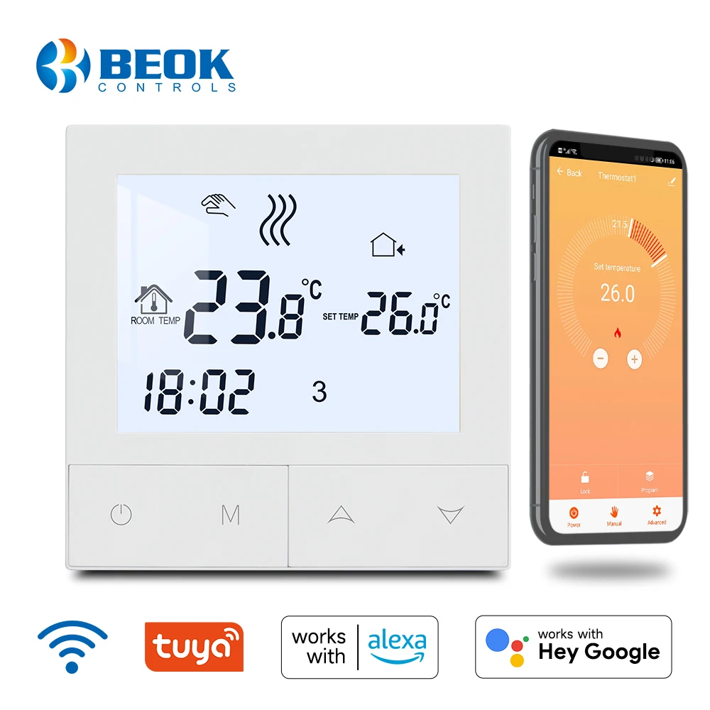 

Beok Tuya Smart Home Wifi Thermostat Electric Underfloor Heating Water Gas Boiler Temperature Controller Remote Control Alexa