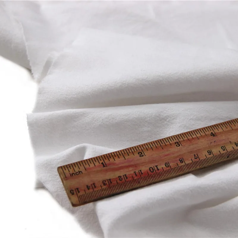 

White 100% Cotton Washed Crepe Fine Fabric Tissu for DIY Appreal Dress Shirt Craft Sashiko Handwork Bag Tablecloth 240gram/meter