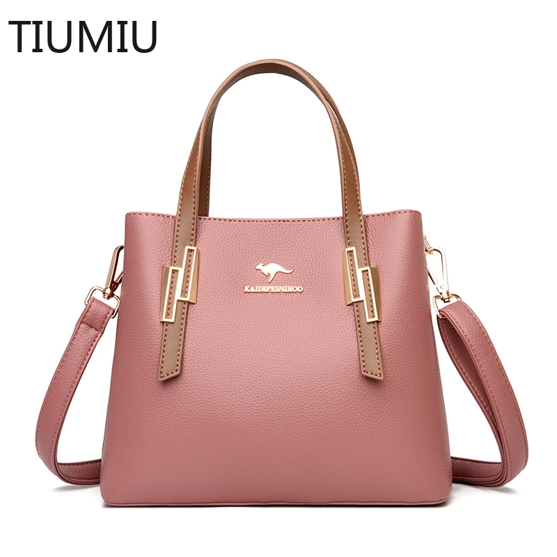 

TIUMIU 2021 New Ladies PU Leather Shoulder Bag Simple And Versatile Large-Capacity Girl Diagonal Bag Retro Fashion Handbag