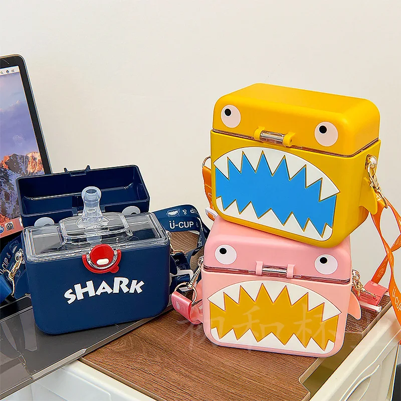 Милая детская чашка для воды в виде акулы соломенная бутылка детского сада и