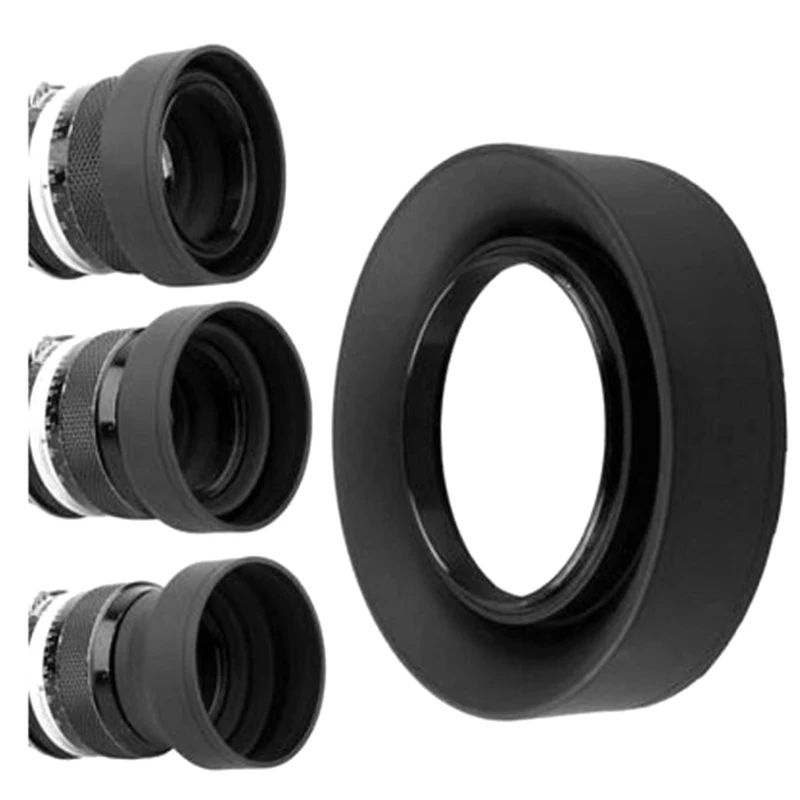 

Universal 3-Stage Collapsible 3in1 Rubber Foldable Lens Hood 49mm/52mm/55mm/58mm/62mm/67mm/72mm/77mm/82mm Suit for Canon Nikon