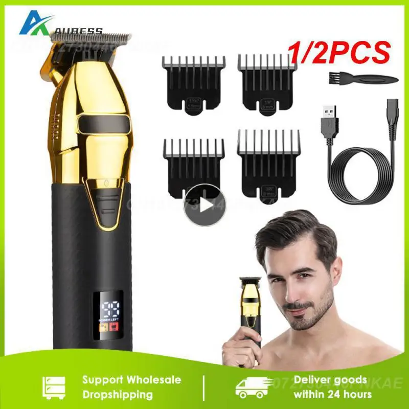 

1/2PCS New Professional T9 Electric Hair Trimmer for Men USB Hair Clipper Barber Shaver Trimmer Beard 0mm Men Hair Cutting