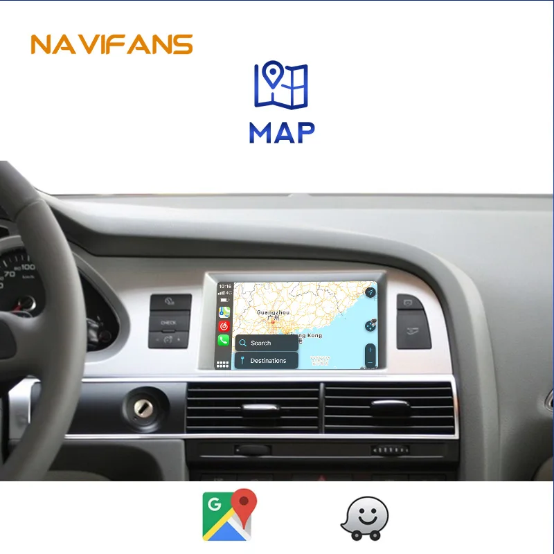 Автомобильный беспроводной мультимедийный плеер Apple CarPlay Android для Audi A6 C6 2009 2010 2011