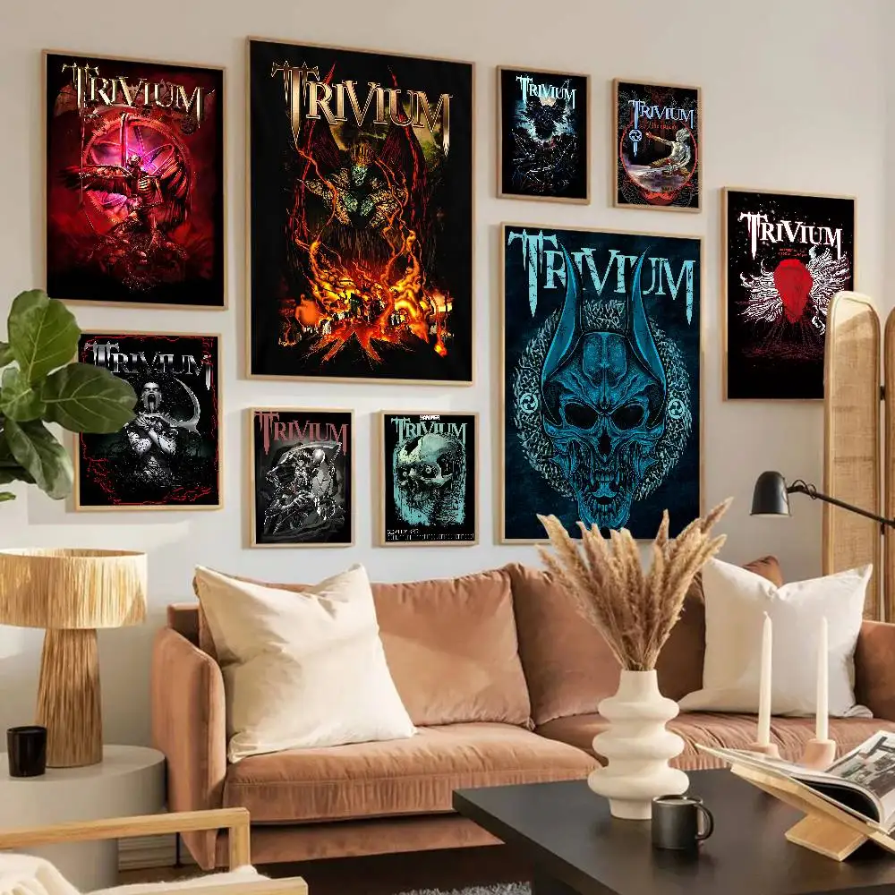 Фото Винтажные постеры группы Heavy Metal T-Trivium, наклейки для декора комнаты, дома, бара, кафе, кавайный декор для комнаты №4