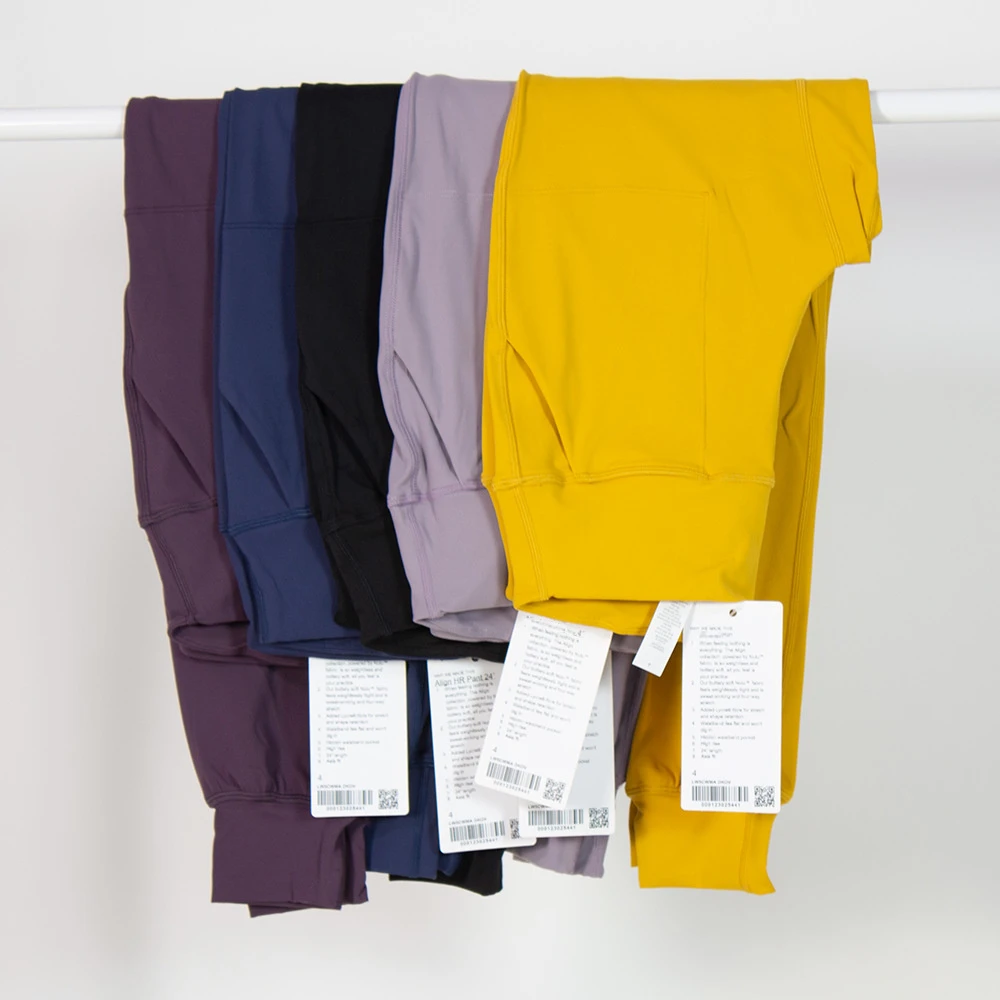 Lulu Align Yoga Women's High Waist Elastic Band Professional Sports Jogger Casual Sports Fitness Leggings Pants With Pockets