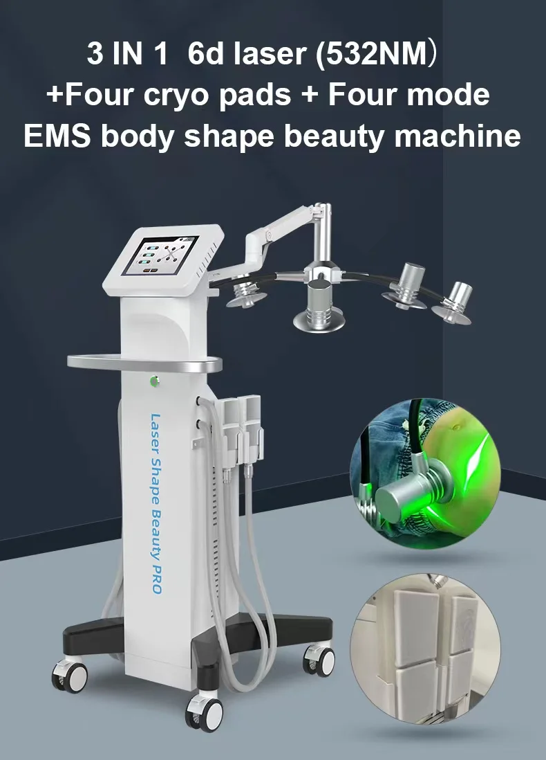 Неинвазивная машина для похудения 532Nm 6D Lipolaser светодиодное устройство удаления