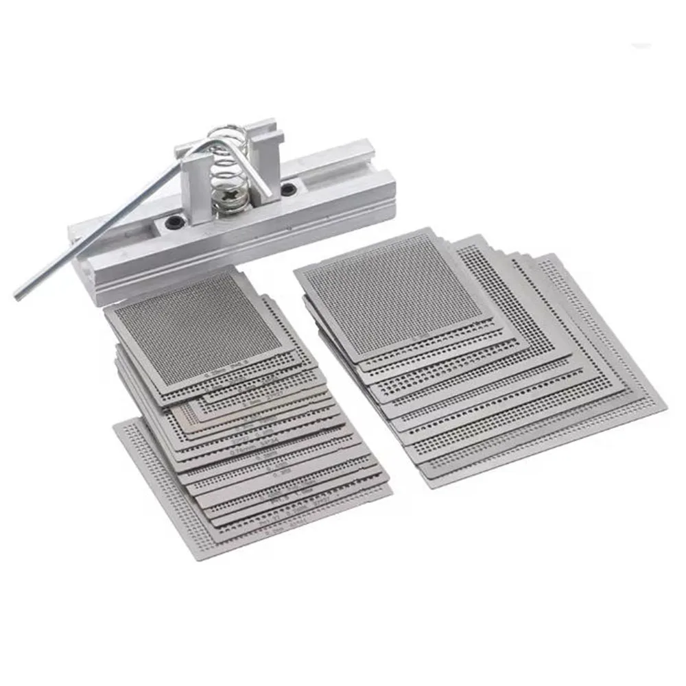 Фото 36 шт. универсальные трафареты с прямым нагревом GA Reballing Station Jig Kit для игровых консолей, инструмент для ремонта ноутбука №1