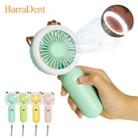 mini portable handheld fan with led light usb rechargeable three speed adjustable bottom decibel suitable for outdoor travel