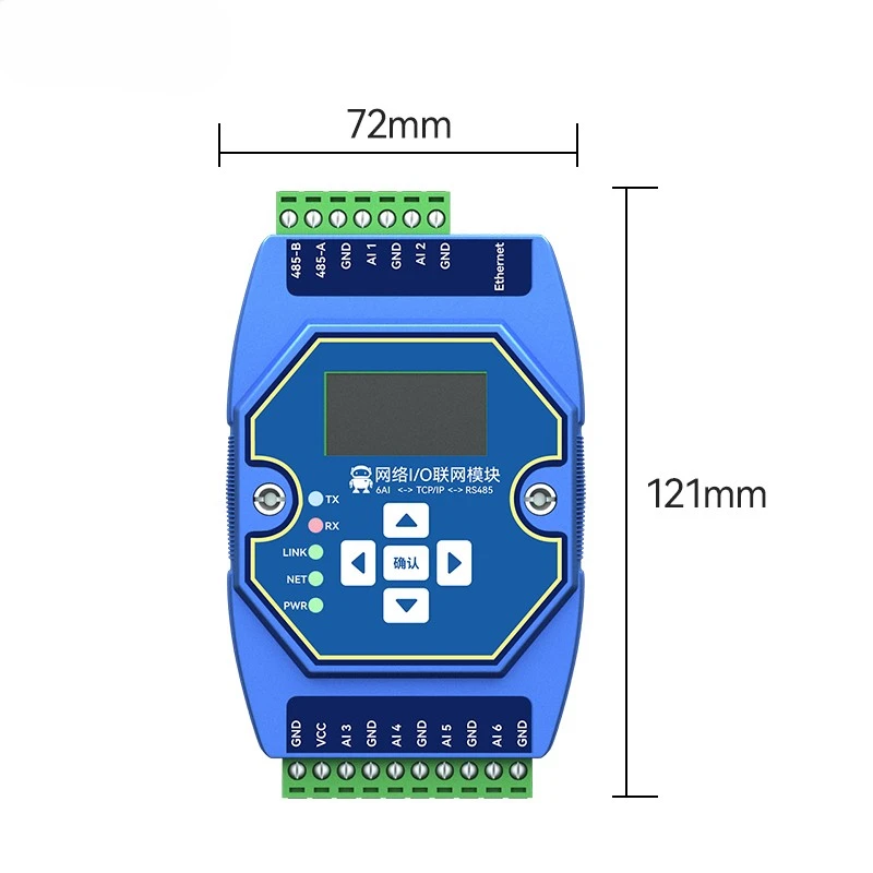 

Multi-Channel Analog and Digital Acquisition Control CDEBYTE ME31-XAXX0600 6AI RJ45 RS485 Modbus TCP/IP to RTU Real-Time Display