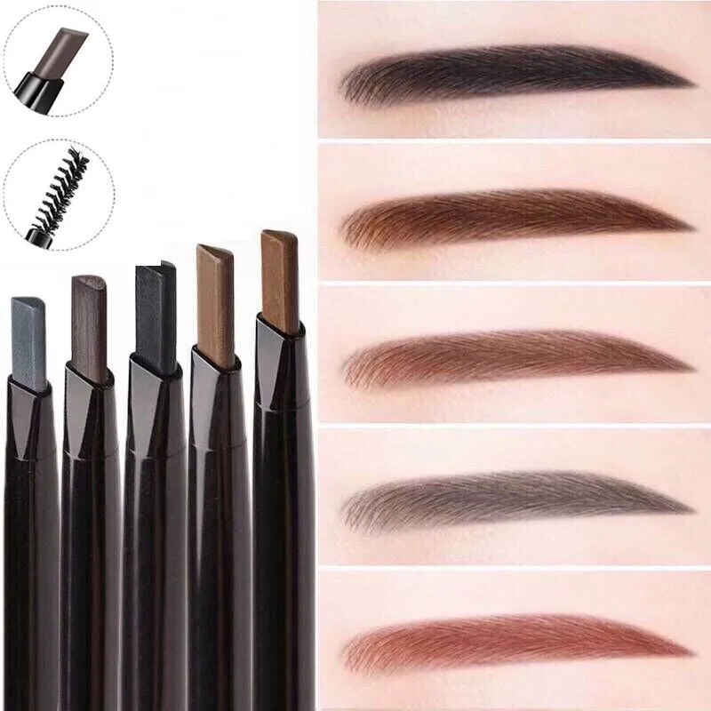 

Sdotter 5 Colors Double Head Eyebrow Pencil Waterproof Long Lasting Sweat-proof Natural Wild Brows Shaping Drawing Easy Coloring