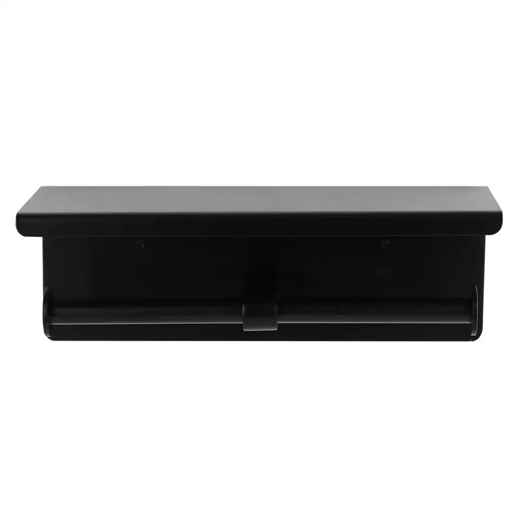 

Stainless Steel Wall Mount Toilet Paper Roll Rack Tissue Mobile Phone Holder(Black)