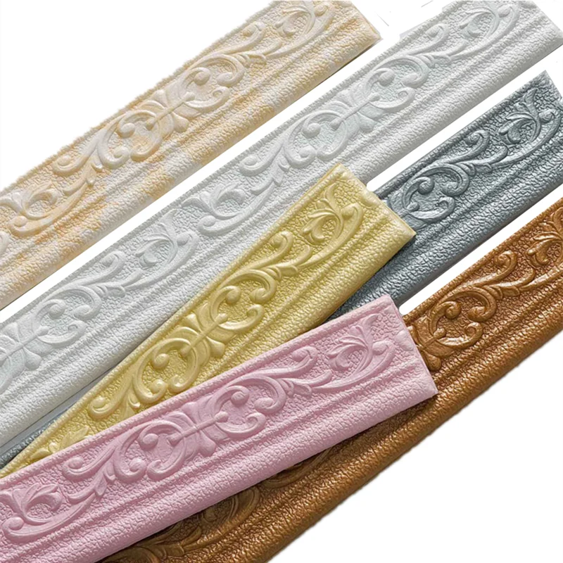 

3D Wall Stickers Self Adhesive Waterproof Baseboard Wallpaper Border Sticker Living Room Bedroom TV Background Wall Decoration