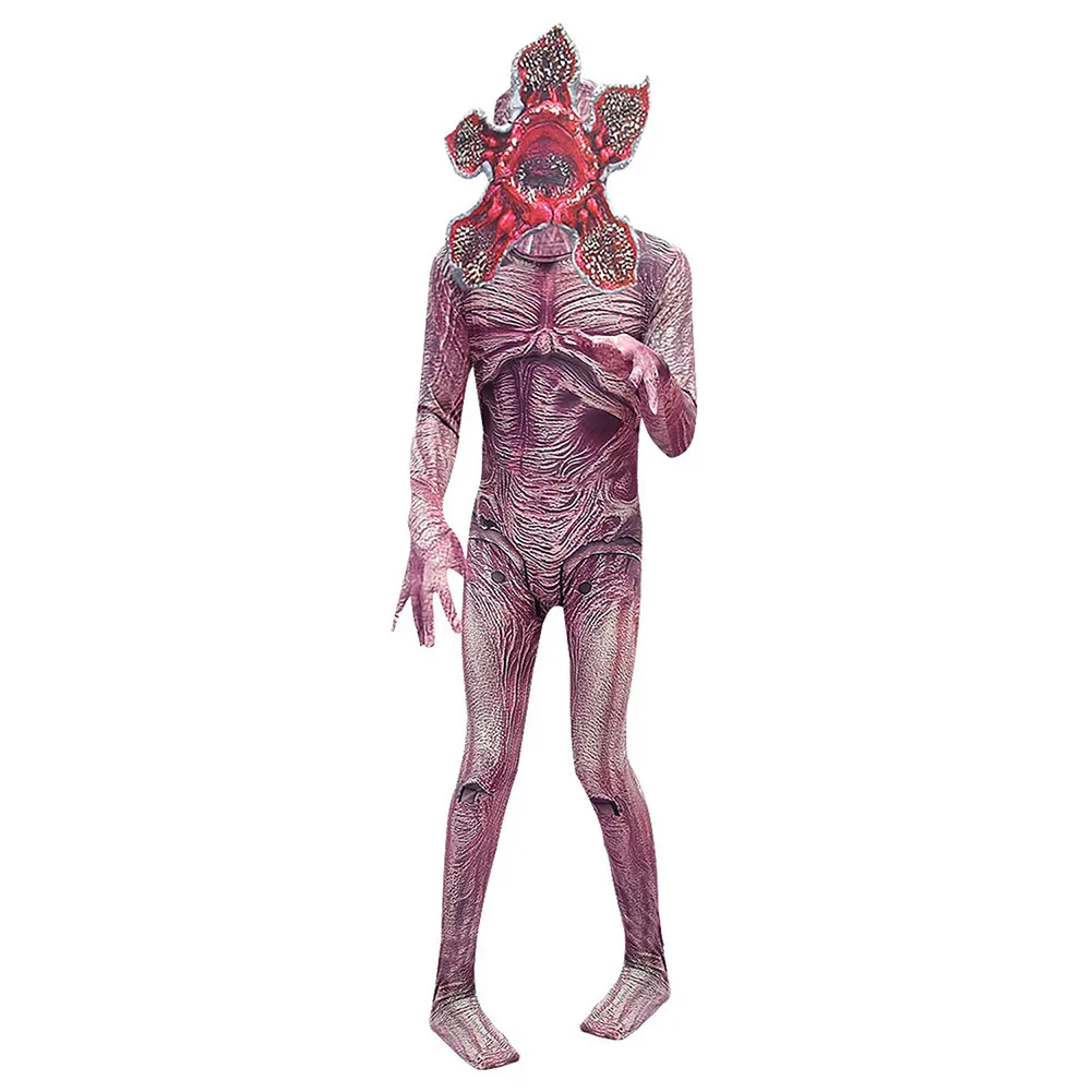 

Kid Stranger Things Demodog Jumpsuit with Mask Outfits Halloween Carneval Suit