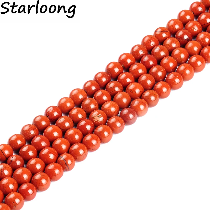 

High Quality Red Jaspers Natural Stone Round Loose Spacer Ball Beads 15" Strand 2-12MM for DIY Jewelry Making Bracelet Necklaces