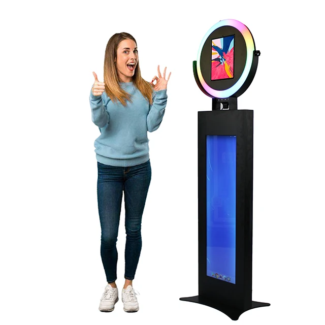 

Portable Ring Roamer Booth IPad Photobooth Machine Wedding Selfie IPad Photo Booth With Ring Light