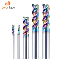 dreanique 1pc 1 0 12mm cnc single flute solid tungsten carbide alloy end mill dlc coating milling cutter for aluminium