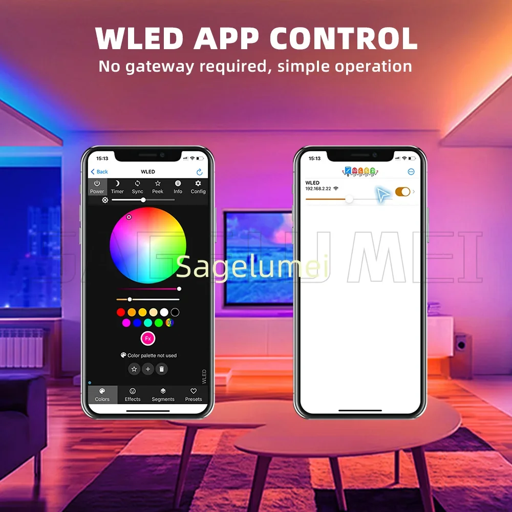 Фото DOMRAEM ESP32 USB-C WLED Цифровой светодиодный контроллер RGB IC DIY APP Предохранитель 16А Работает с полосой HA/MQTT/Alex WS2811/12B/14/05 Sk6812 №5