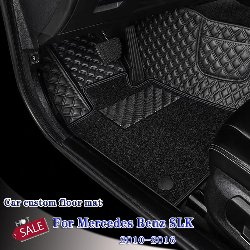 

Custom Car Floor Mats For Mercedes Benz SLK 2016 2015 2014 2013 2012 2011 2010 Car Interior Accessories Styling Leather Carpets