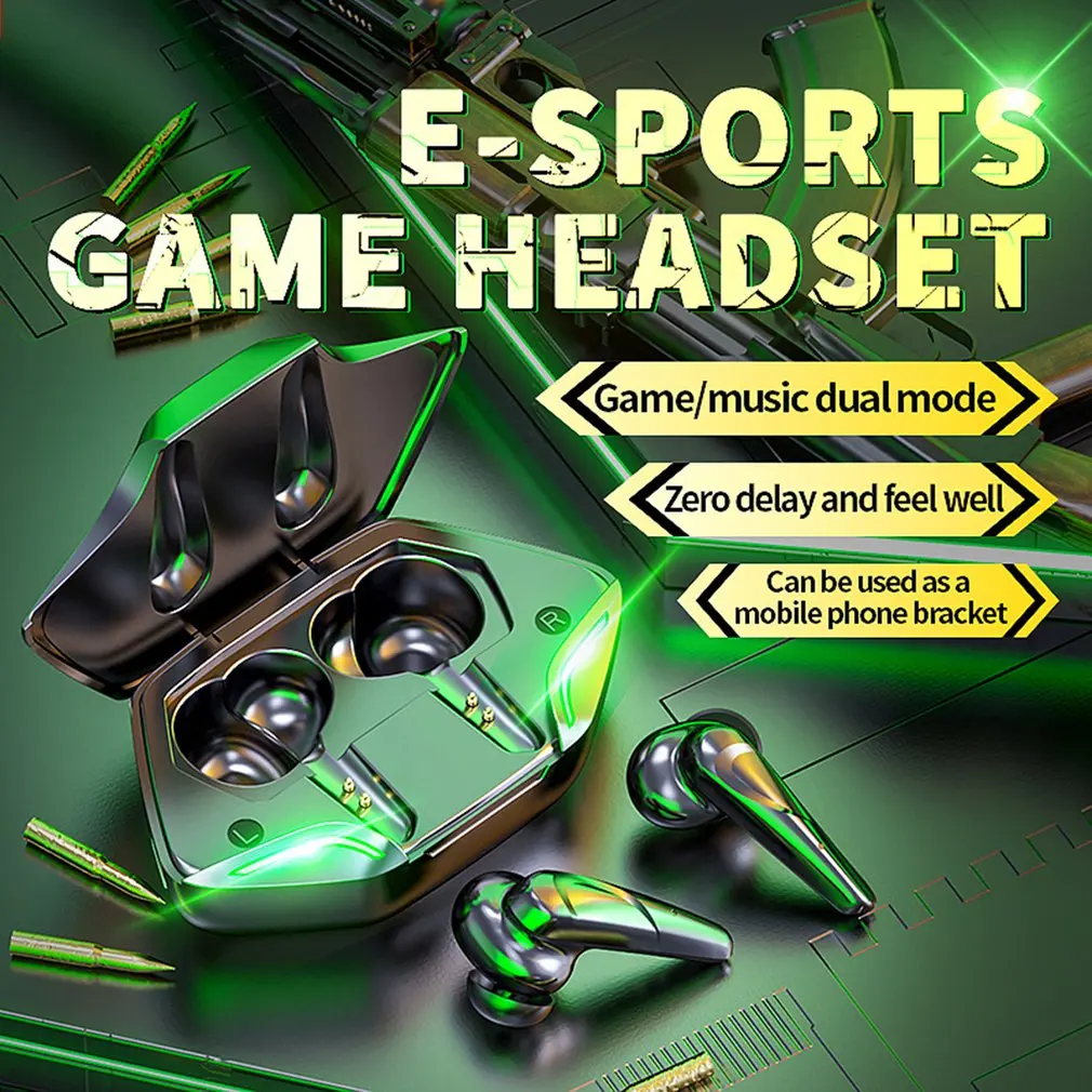 

VG01 Gamer Wireless Headphones With Mic Earbuds Music Earphone Bluetooth-compatible Works On All Smartphones Waterproof TWS
