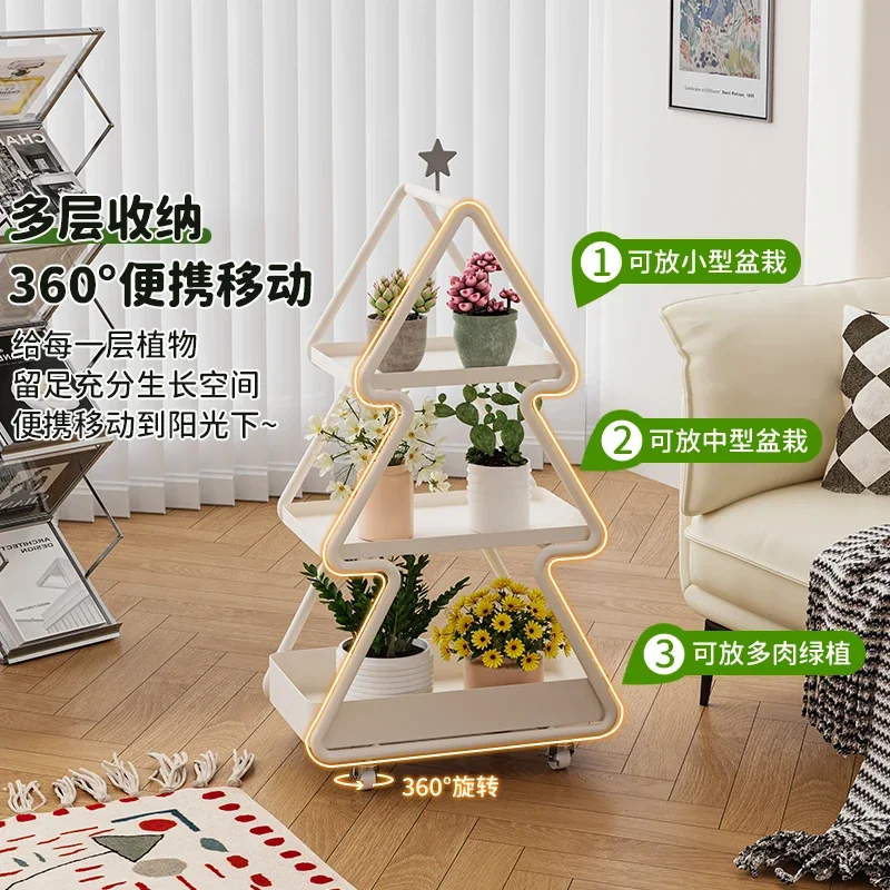 Железная полка для хранения Flowe передвижной держатель горшка на балконе