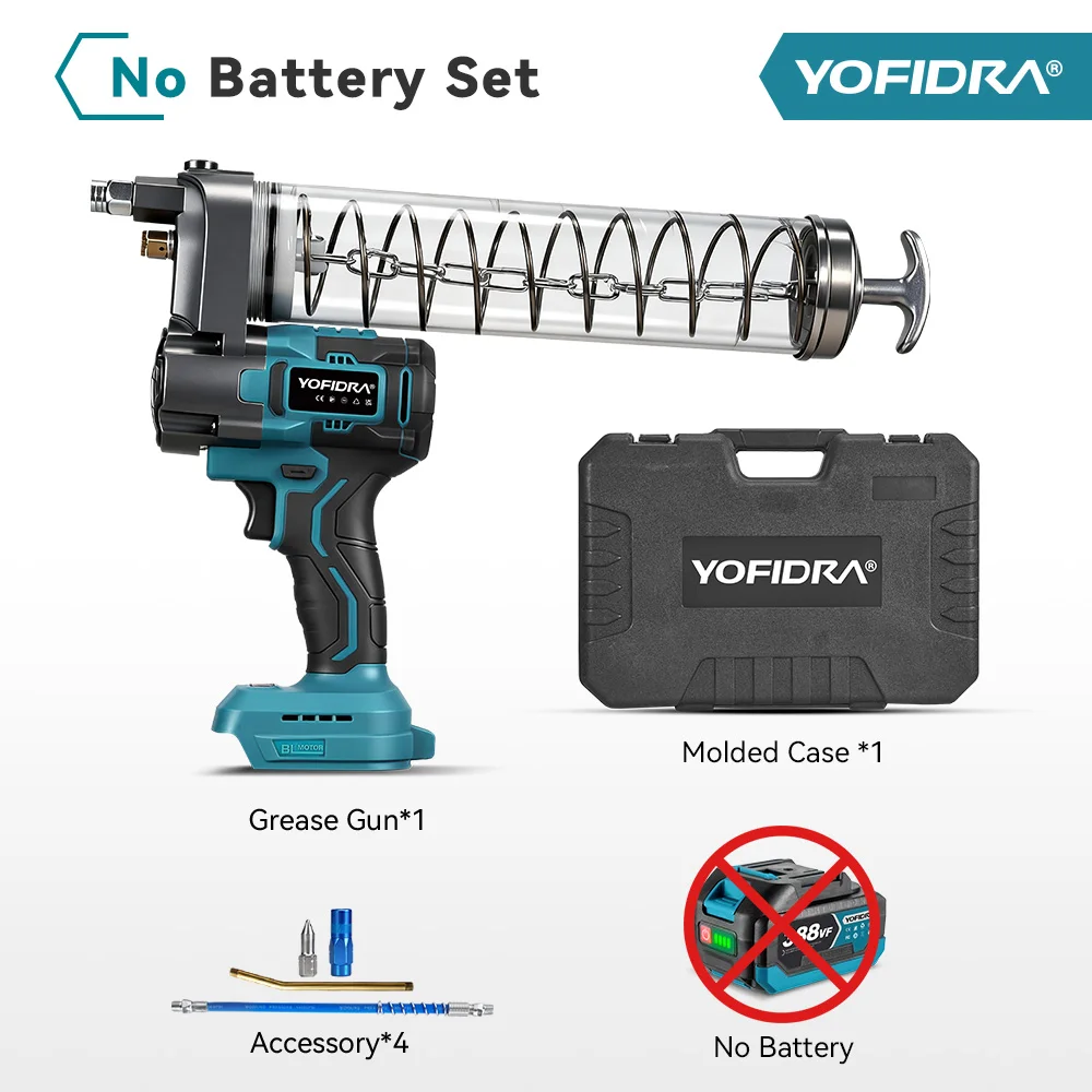 

Yofidra 15000PSI 103Mpa электрический смазочный пистолет высокого давления смазочное масло инжектор смазочный пистолет для Makita 18 В аккумуляторный штифт