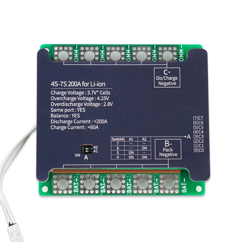 MAXKGO BMS Литий-ионный аккумулятор 4S 5S 6S 7S 8S 10S 12S 13S 14S 12V-24V 200A Pack Плата защиты баланса