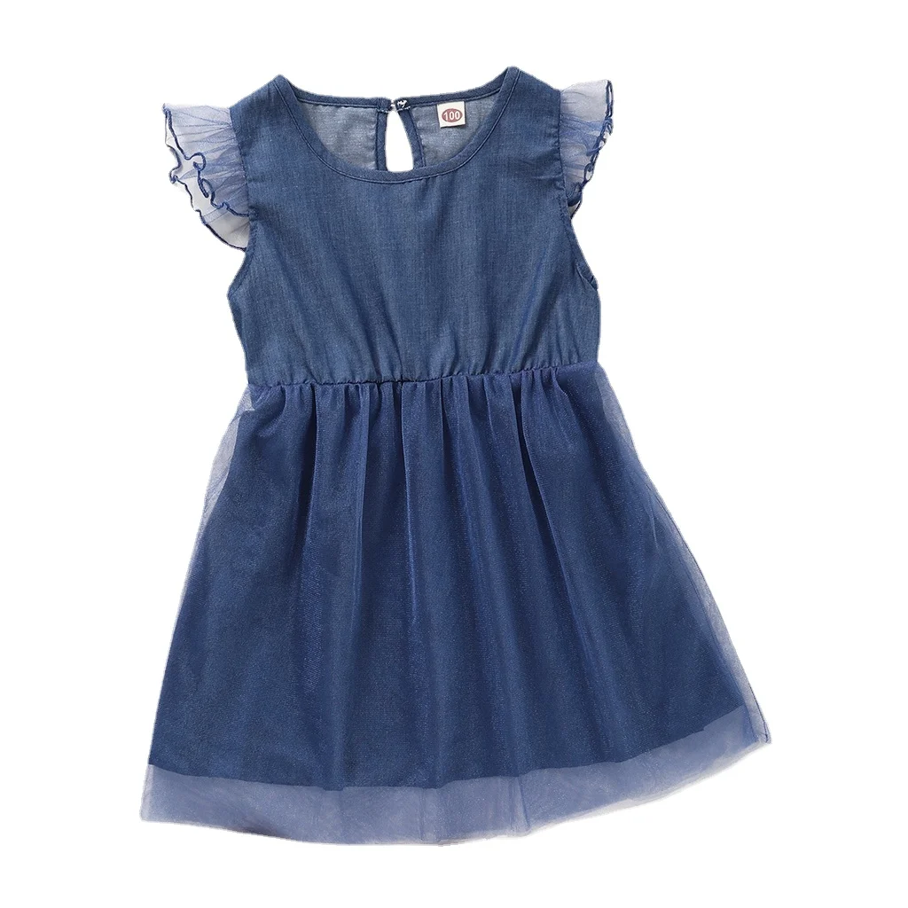 

2022 Summer Kids Dresses Sleeveless Lace Princess Dress Cute Child Girl Costume Toddler Infant Girl Clothes For 2 3 4 5 6 Years