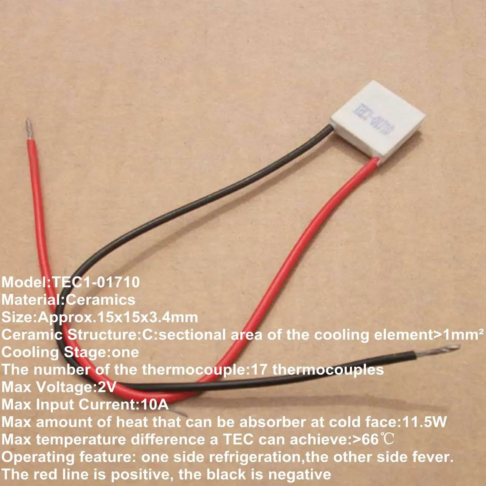 Керамический Термоэлектрический охладитель Пельтье, 10x10, 15x15, 20x20 мм