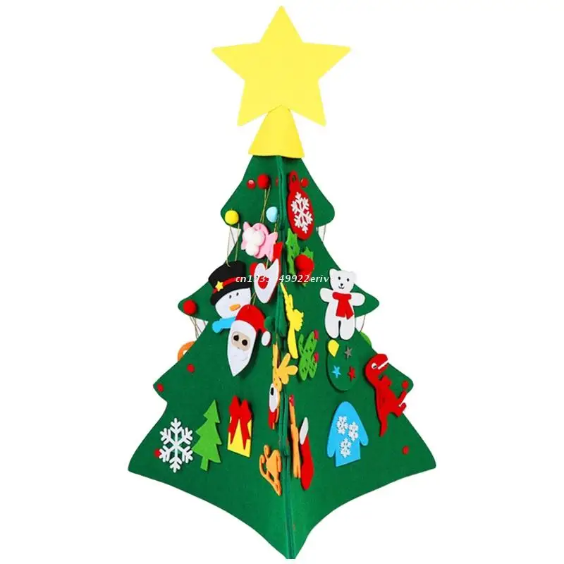 

Children DIY Felt Christmas Tree with Ornaments Fake Xmas Tree Kids Gift Toys Party Decoration Dropship