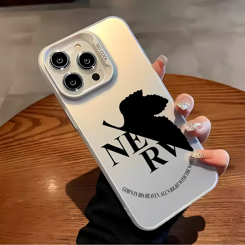 Роскошный чехол для телефона N-Neon G-Genesis Evangelion iPhone 16 15 14 Plus 13 12 11 Pro Max X Xs XR 8 7 матовый