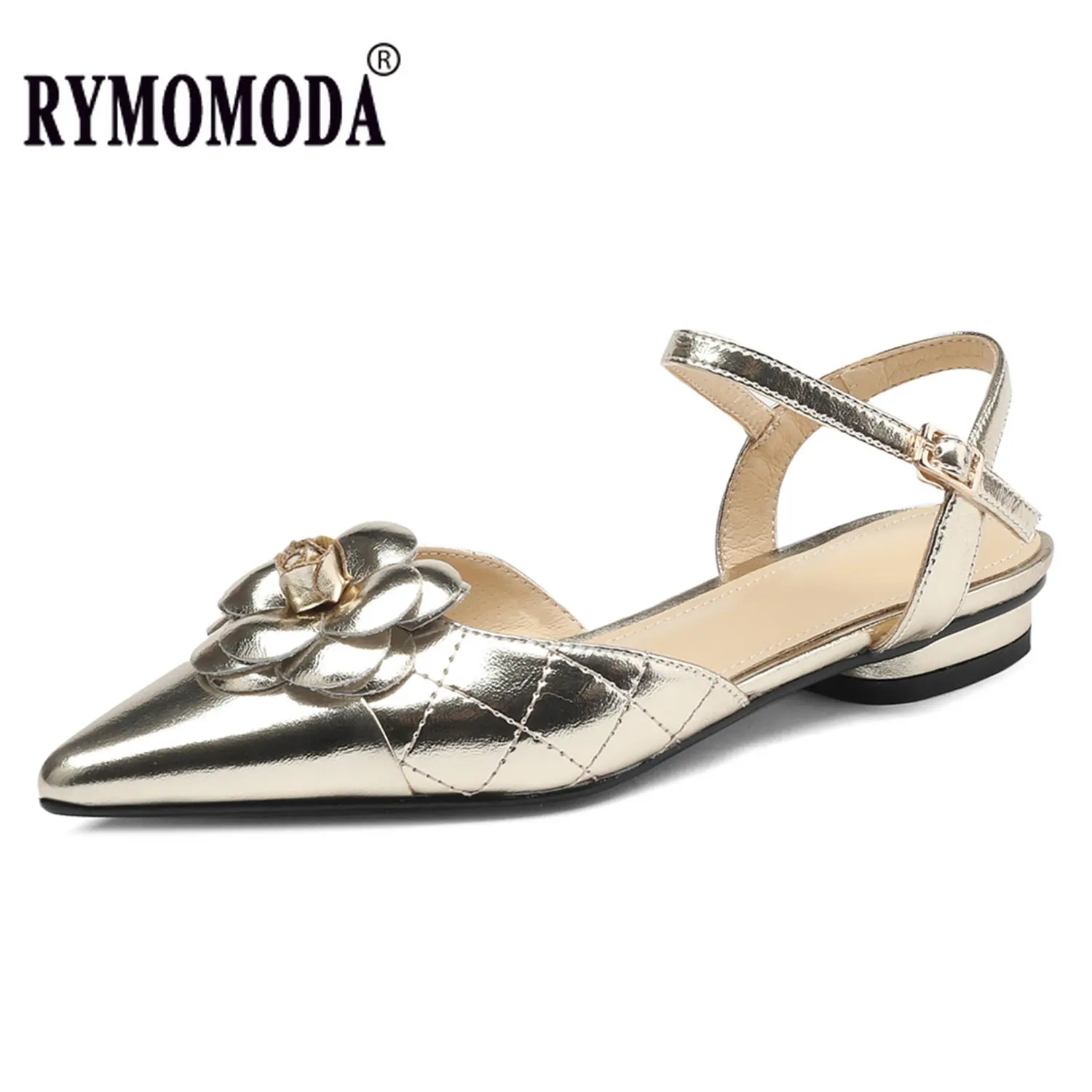

Leather Pointed Toe Slingback Sandals 2023 Luxury Cowhide Upper Pigskin Lining Sheepskin Insole Low Heel Handmade Casual Shoes