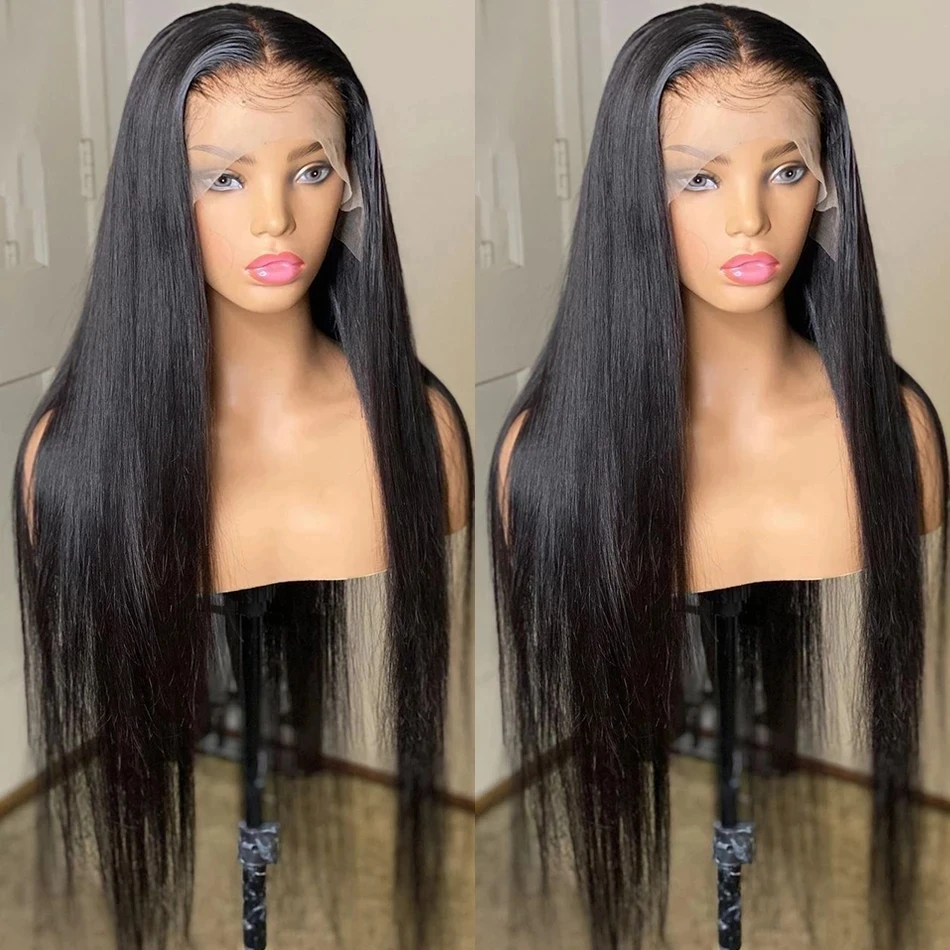 30 Inch Transparent Lace Front Human Hair Wig Bone Straight Human Hair Lace Frontal Wigs Brazilian Straight 13x4 Lace Front Wig