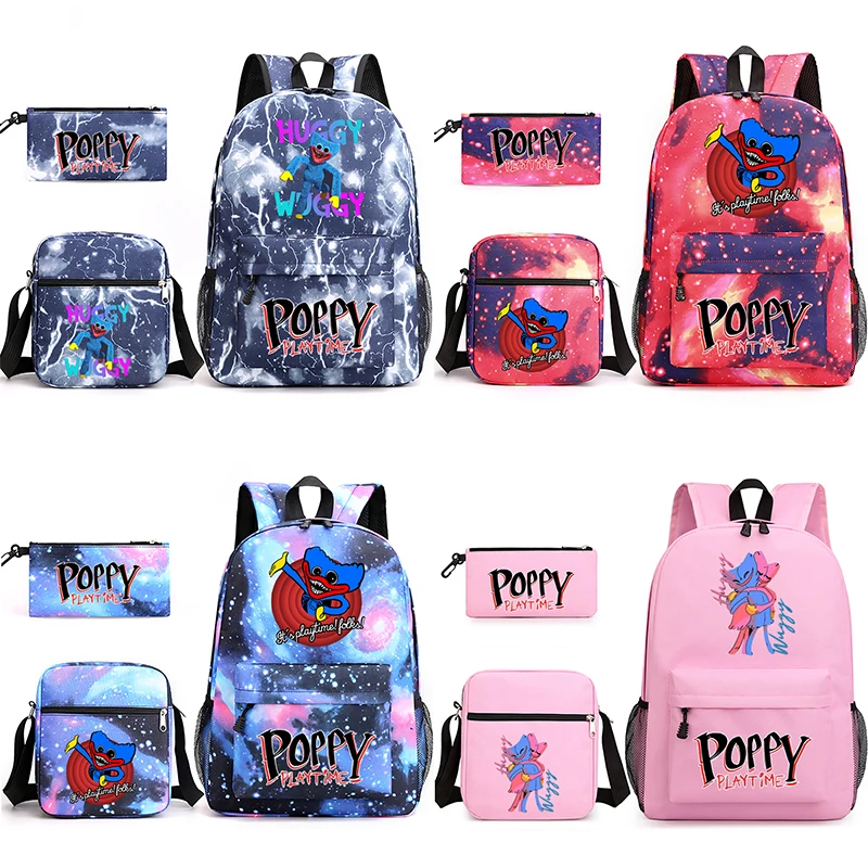 

2022 New Arrival Huggy Wuggy Game Three-Piece Set Shoulder Bag+Backpack+Pen Bag 3 In 1 For Kids Gift