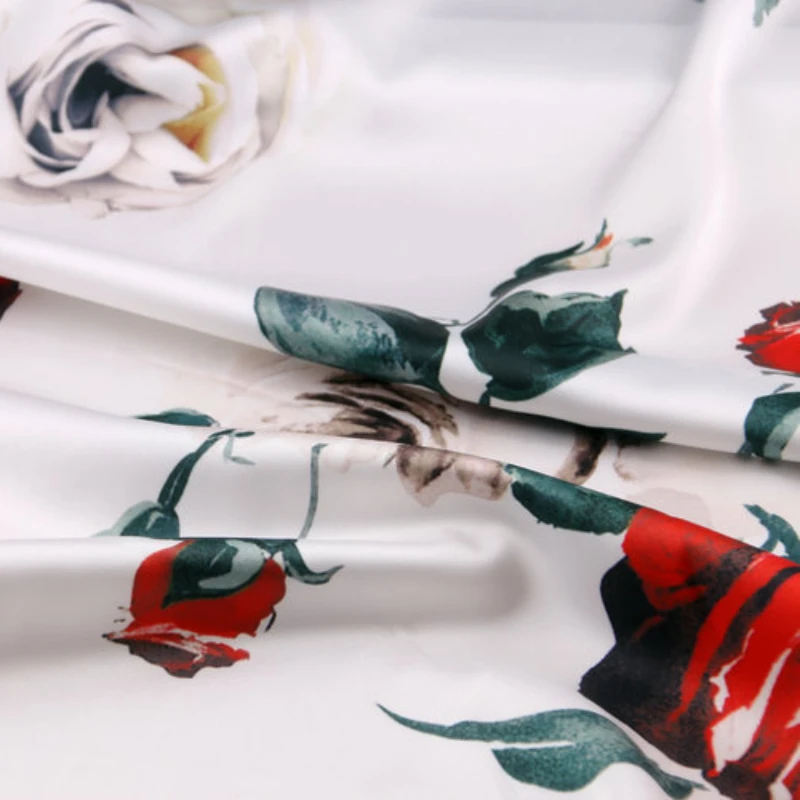 Ткань с принтом розы брендовая модная дизайнерская драпировка для одежды