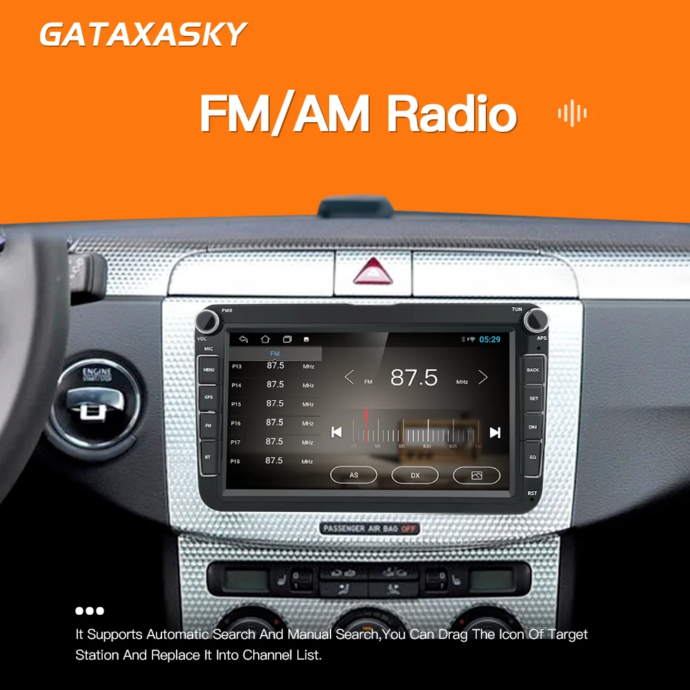 Автомагнитола GATAXASKY мультимедийный плеер 8 дюймов на Android с GPS для Volkswagen Passat B7 B6 Golf