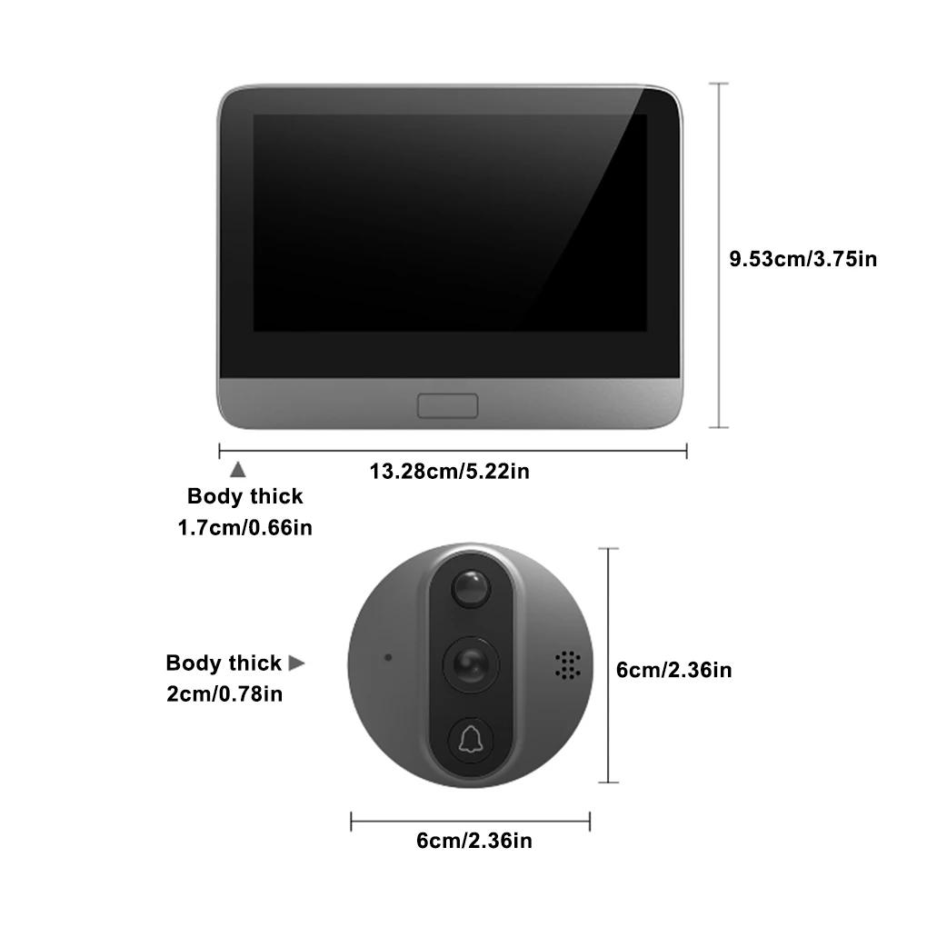 

Video Doorbell Wireless WiFi Tuya App Smart Door Viewer PIR Motion Rechargeable Security Bell