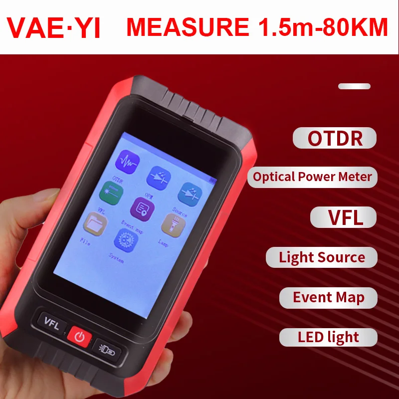 VAEYI Mini OTDR FA35 5-в-1 Волоконно-оптический рефлектометр с активным волокном 1550 нм и VFL