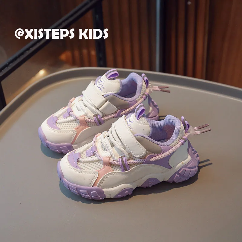 

2023 New Children Casual Sneakers Spring Autumn Girls Boys Breathable Mesh Sport Shoes 3-8Y Soft Non-slip Running Shoes