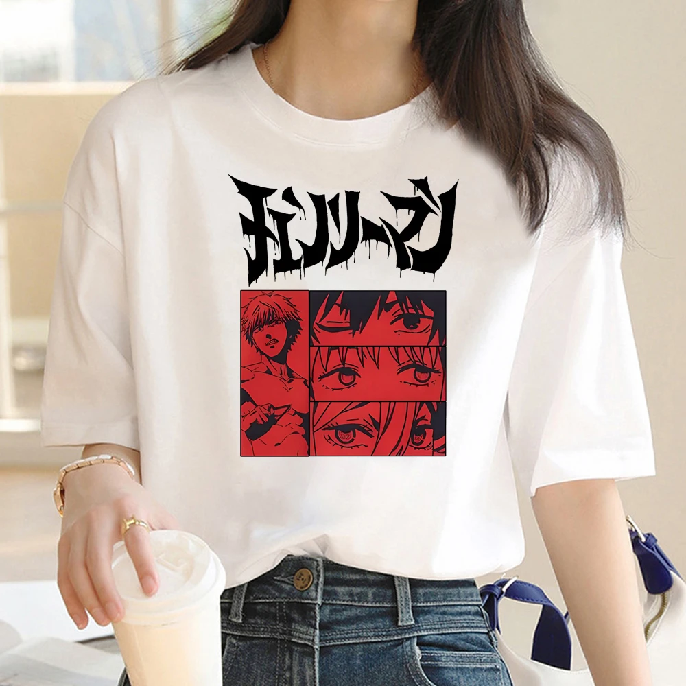 

Chainsaw Man tshirt women funny streetwear anime t-shirts female graphic clothes