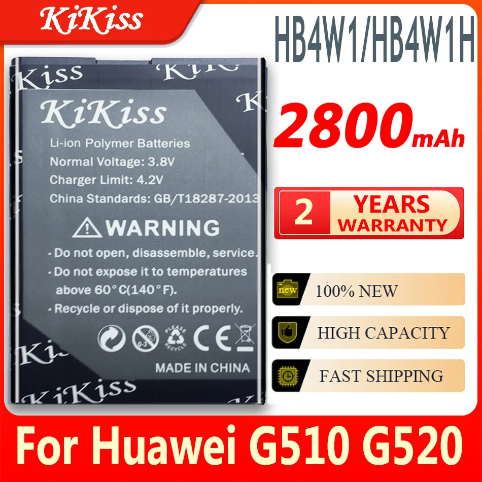 

KiKiss New Arrivals 2800mAh HB4W1 HB4W1H Battery For Huawei G510 T8951 U8951d Y210c C8951 C8813 C8813D Y210 Y210C G520