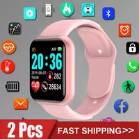1 44 inch silicone sports watch men women digital watches bluetooth fitnes tracker pedometer y68 smartwatch buy one get one free