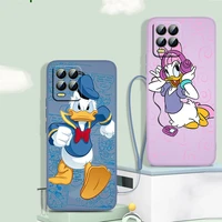 cute donald duck disney phone case for oppo realme q3s q5i 50a 50i c21y c11 gt neo3 neo2 9 9i 8 8i 7 pro plus liquid rope