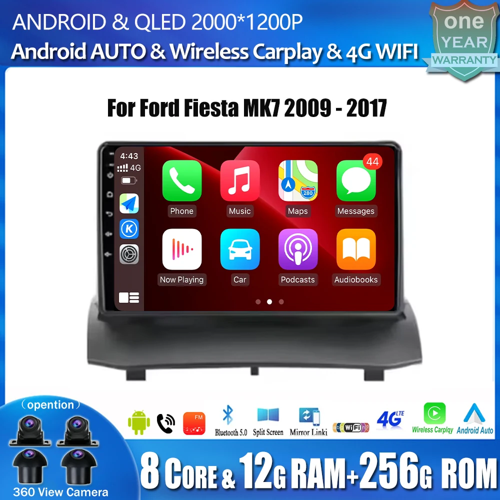 Для Ford Fiesta MK7 2009-2017 Android Радио Стерео Мультимедийное Видео GPS-навигационный плеер