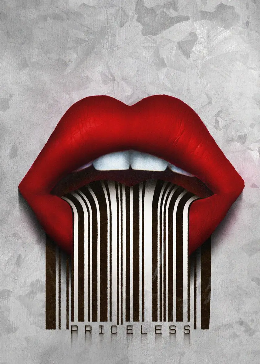 Шикарный коллаж с губами Современные художественные принты рисунок плакат на